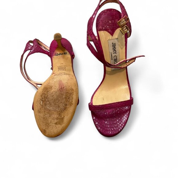 Magenta Jimmy Choo Snakeskin Heels in excellent condition - Picture 2 of 5